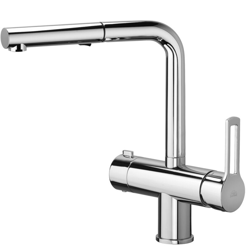 foto del prodotto paffoni ringo west miscelatore lavello monoforo con canna orientabile cromato codice prod rin295cr met