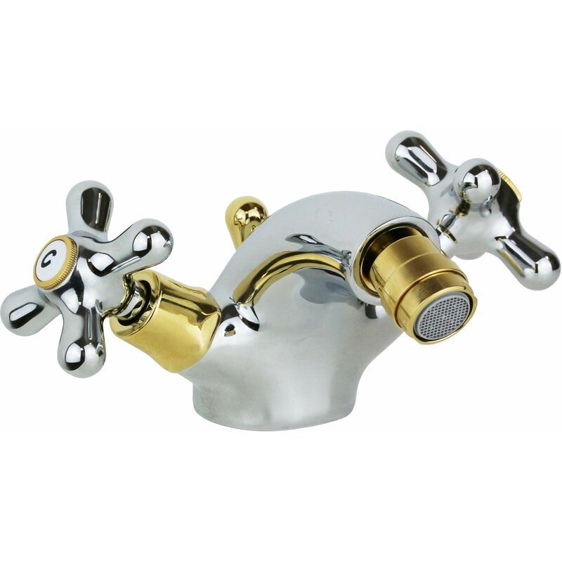 foto del prodotto paffoni rubinetto bidet a due maniglie colore cromo oro viola vlv135co cromo oro viola piletta con salterello 1 1 4