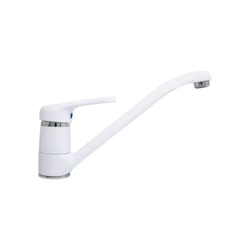 foto del prodotto paffoni rubinetto miscelatore monocomando bianco per lavello con canna bassa snodata serie nettuno 3 8 