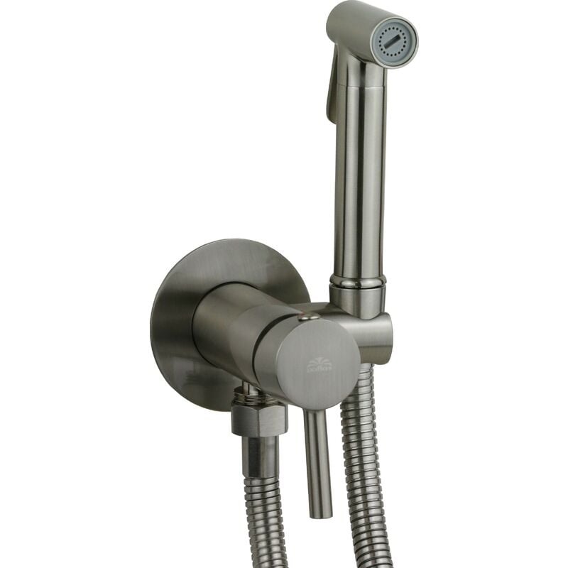 foto del prodotto paffoni set bidet da incasso colore acciaio spazzolato con miscelatore e doccia zdup110st steel looking