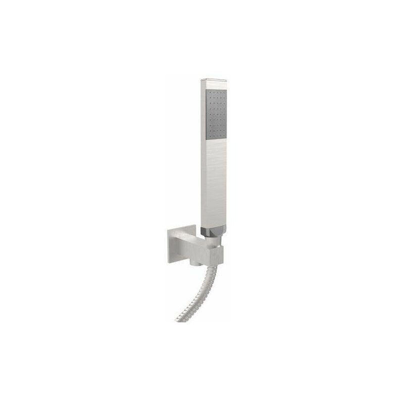 foto del prodotto paffoni set presa acqua incasso colore acciaio spazzolato con doccia zdup095st steel looking