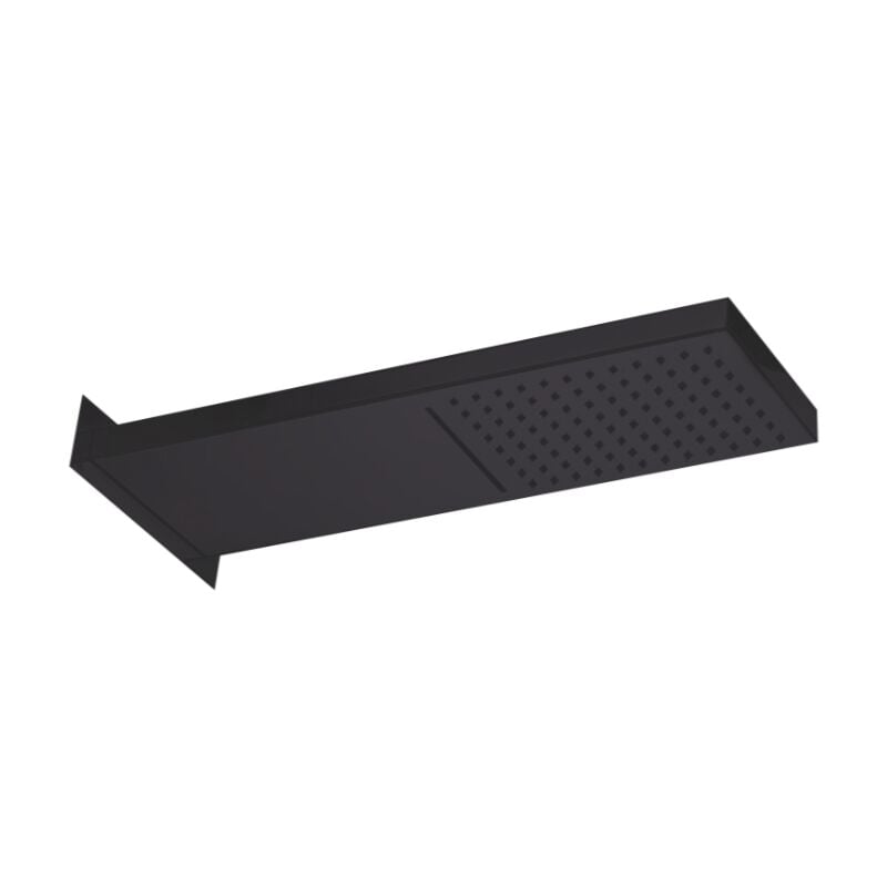 foto del prodotto paffoni soffione doccia 53x16 cm rettangolare cascade doppio getto zsof099no metallo nero opaco