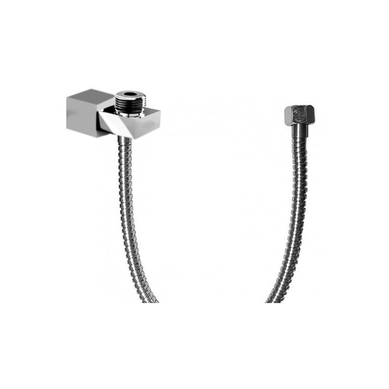 foto del prodotto paffoni supporto a muro quadro per collegamento doccia esterno completo di flessibile ottone 1 2 x 1 2 l. 600mm zcol840cr
