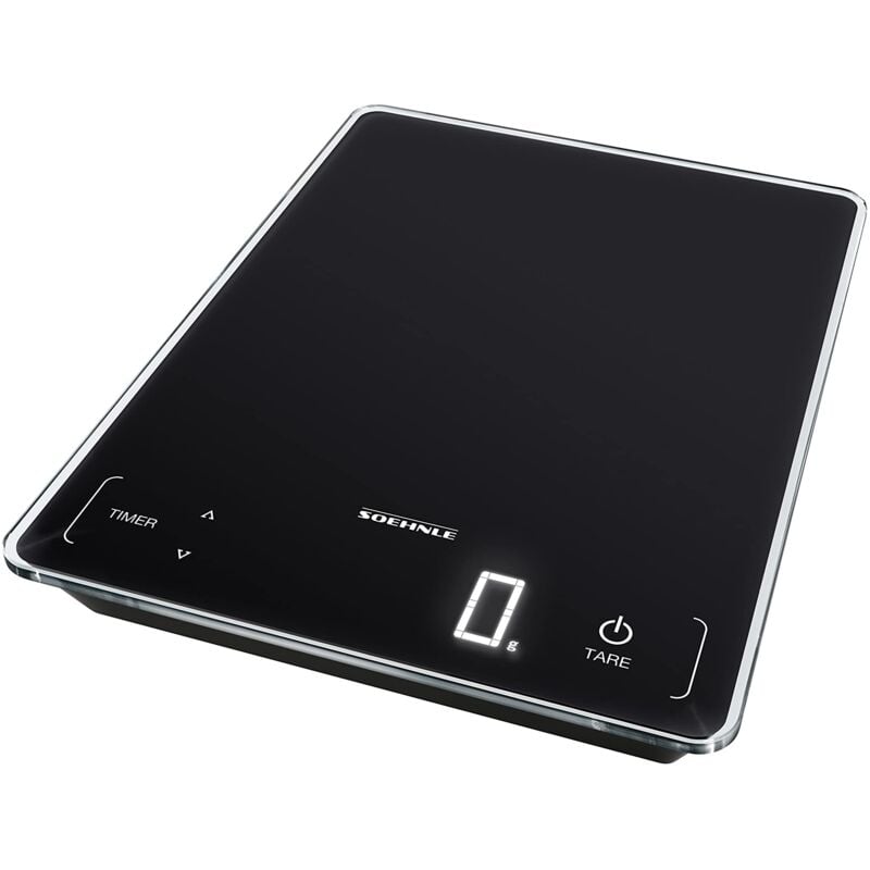 foto del prodotto page profi 100 bilancia pesa alimenti digitale, bilancia da cucina da 1 g a 15 kg, bilancia cucina digitale ed elegante, nero soehnle