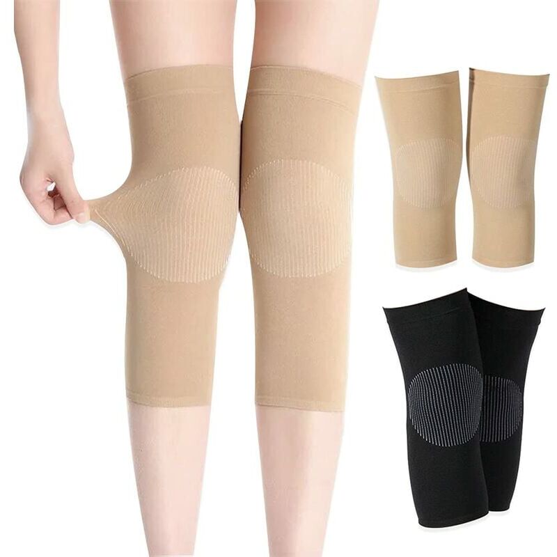 foto del prodotto paia di ginocchiere riscaldate, ginocchiere in maglia di cashmere elastiche e traspiranti per dolori articolari e sollievo dall artrite per palestra,