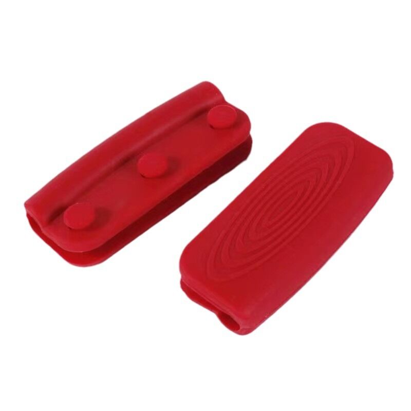 foto del prodotto paia di presine in silicone resistenti al calore, antiscivolo, con isolamento termico, per pentole e wok, da forno e piano cottura. sollbry