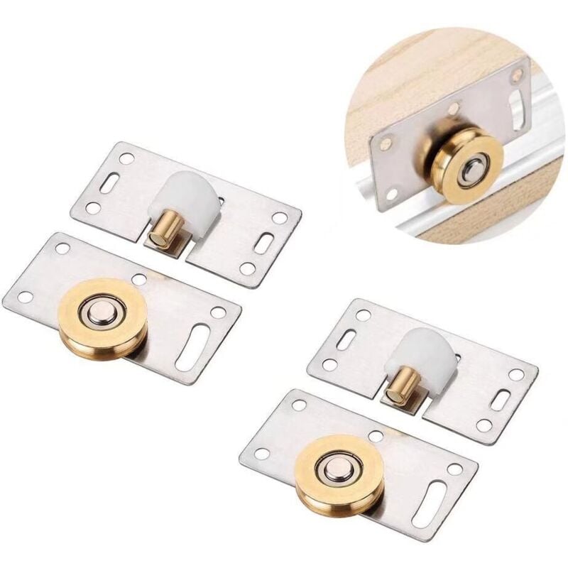 foto del prodotto paia di rulli per porte scorrevoli, pulegge per porte scorrevoli dell armadio, accessori hardware per dispositivi scorrevoli con puleggia, per