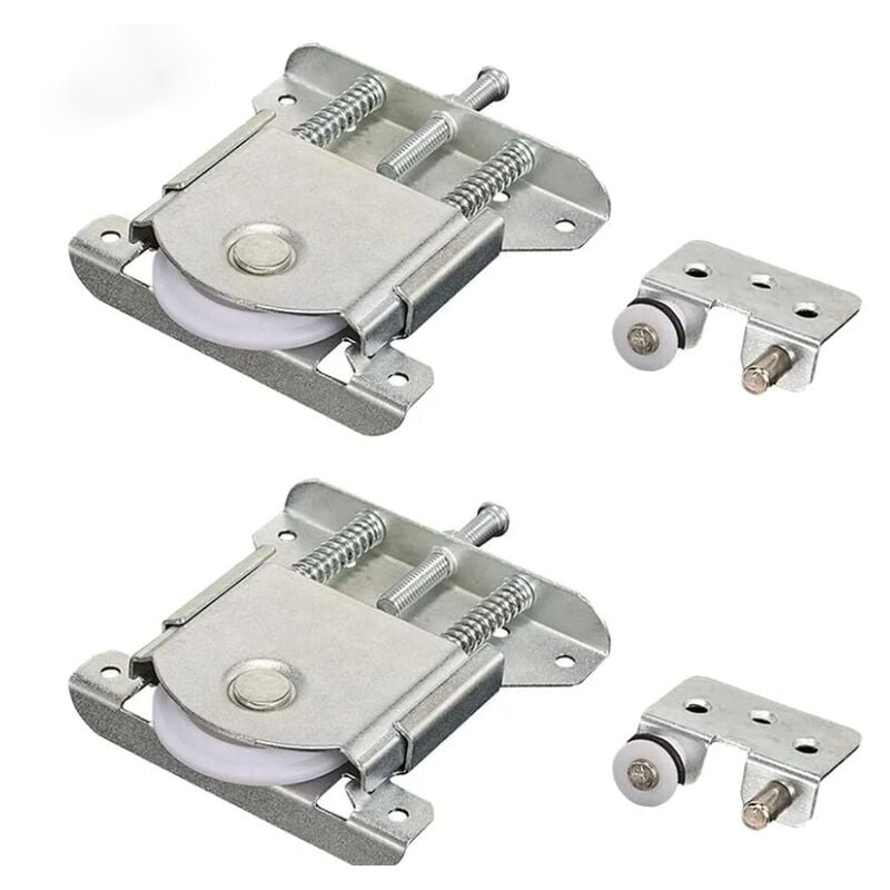 foto del prodotto paia di rulli per porte scorrevoli, ruote per porte scorrevoli, ruote per guardaroba, ruote per mobili scorrevoli, per armadi, finestre, porte