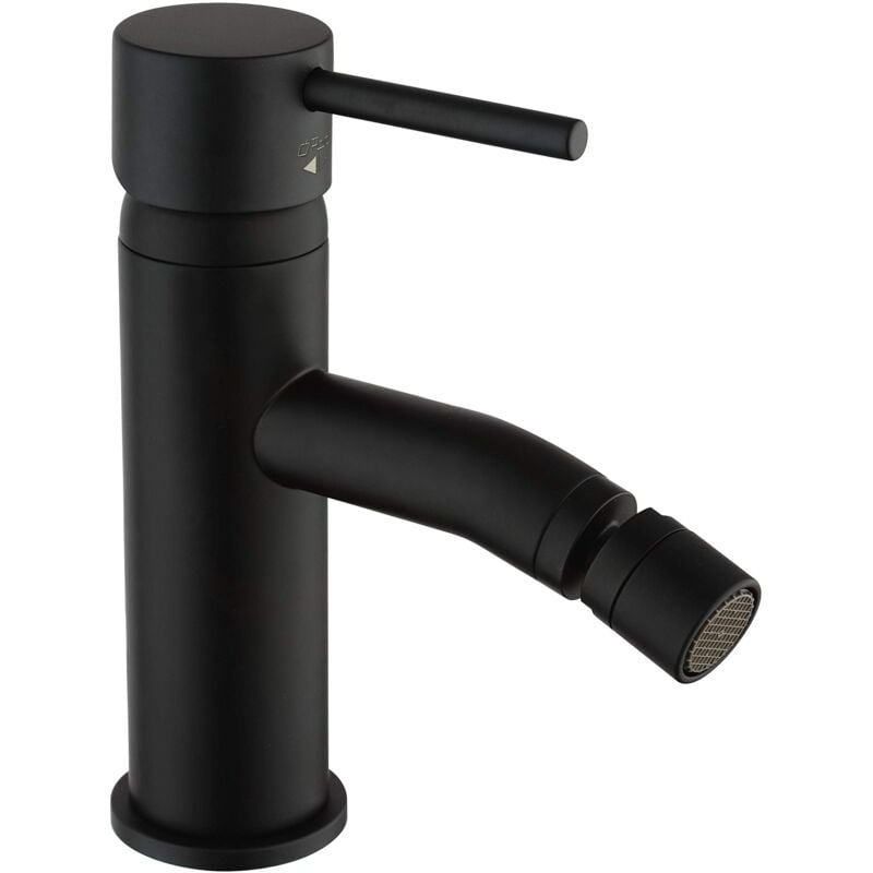 foto del prodotto paini diana rubinetto miscelatore bagno monocomando per bidet in ottone, finiture nere e opache, design accattivante, interamente prodotto e