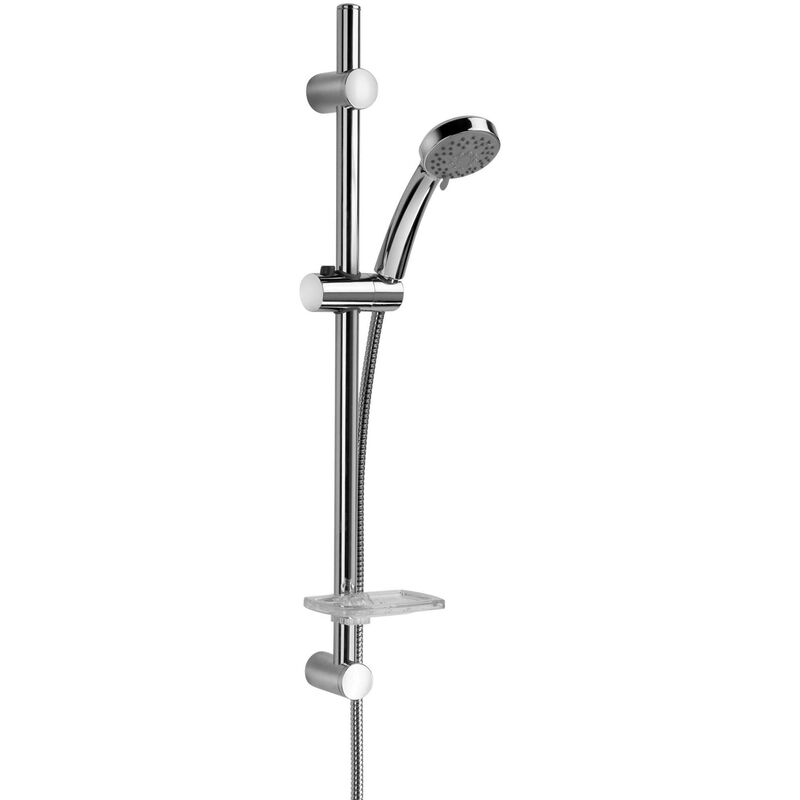 foto del prodotto paini france asta saliscendi doccia con portasapone e doccia a 3 getti paini shower line 50cr124 p1 cromo