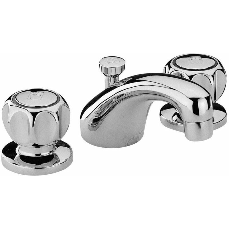 foto del prodotto paini france batteria lavabo a 3 fori con piletta di scarico 1 1 4 paini arno 37cr211 cromo piletta con salterello 1 1 4