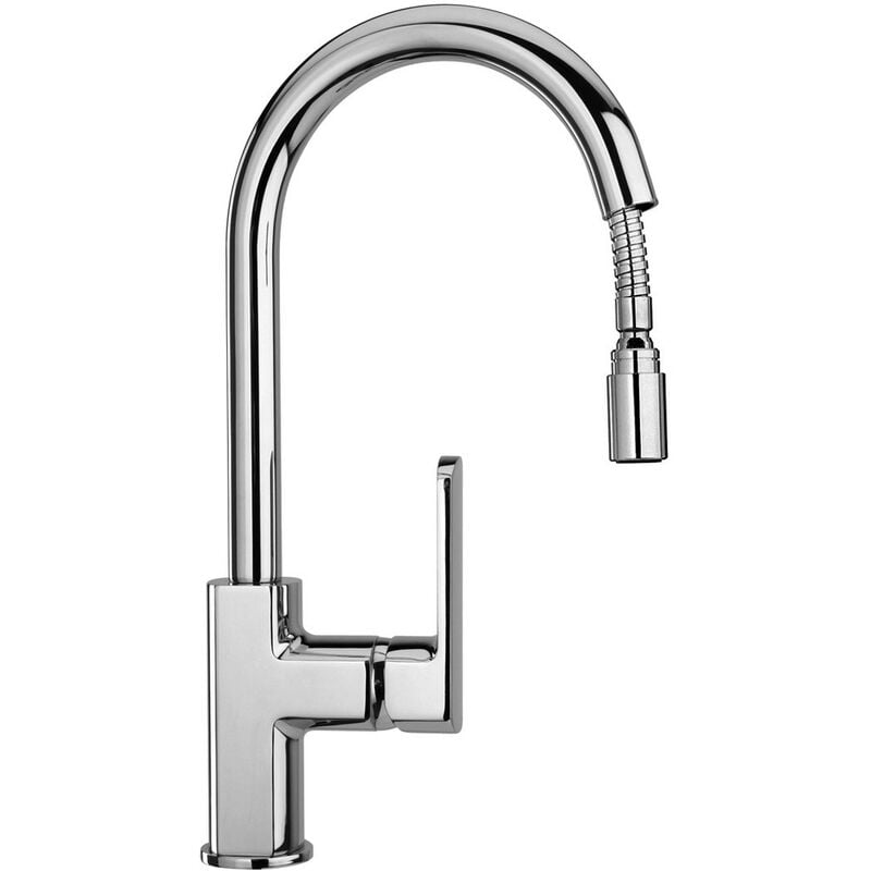 foto del prodotto paini france miscelatore lavello cucina con doccetta estraibile paini ovo 86cr591 cromo