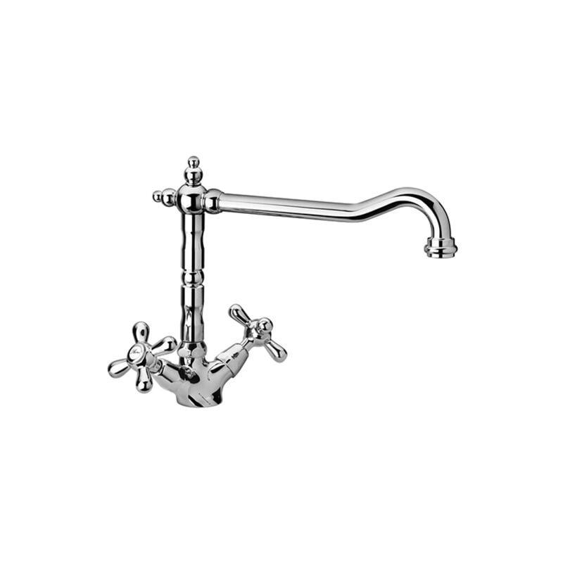 foto del prodotto paini france rubinetto per lavello cucina con canna orientabile paini liberty 17cr570b cromo