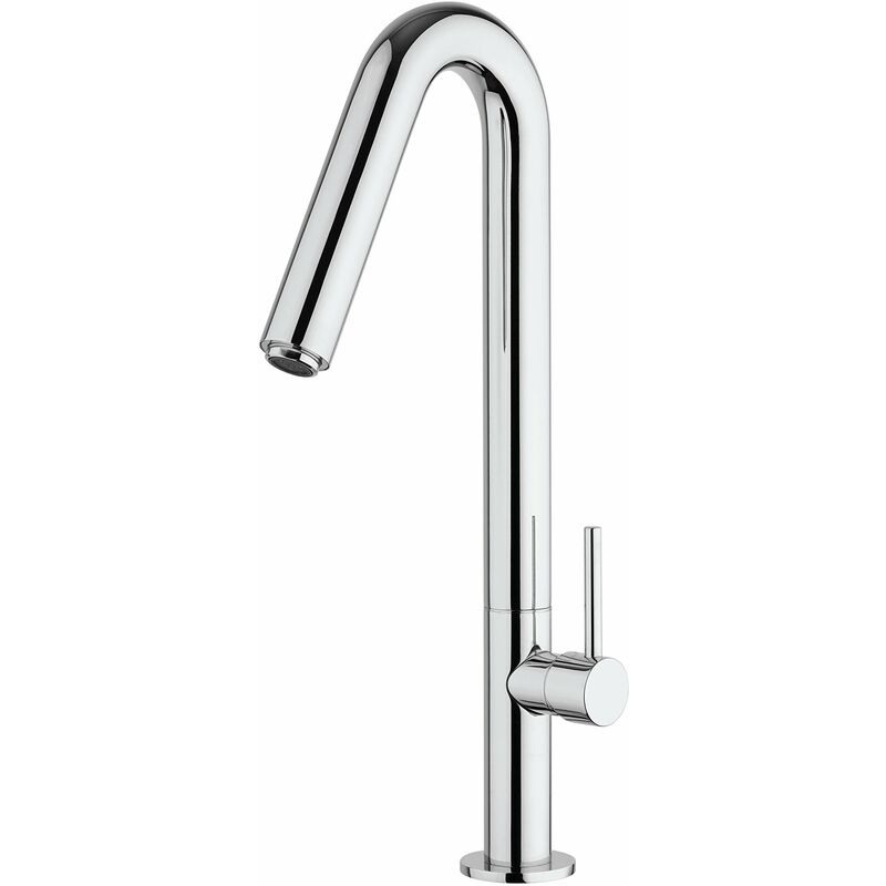 foto del prodotto paini rubinetto miscelatore monocomando cucina, lavello, cromato, canna alta, design moderno, interamente prodotto e lavorato in italia