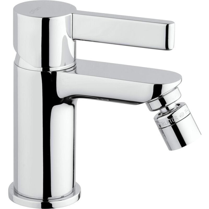 foto del prodotto paini sofia 306 rubinetto miscelatore bagno monocomando con scarico automatico per bidet, finiture cromate e brillanti, design accattivante,
