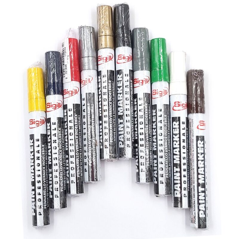 foto del prodotto paint marker pennarello vernice indelebile marrone a punta media per tutte le superfici marcatore marrone sigill