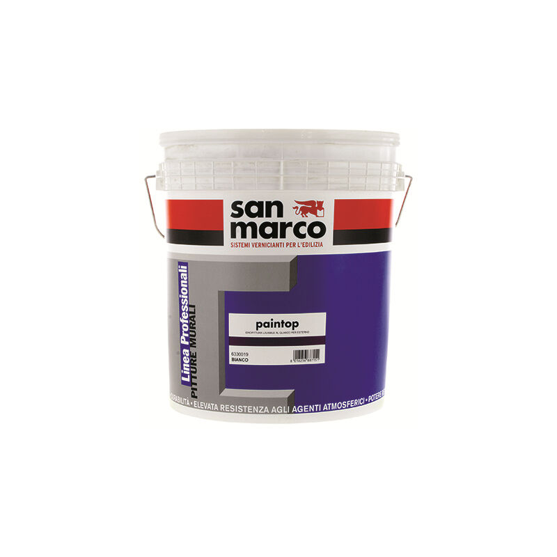 foto del prodotto paintop idropittura lavabile al quarzo per esterno bianco lt 1