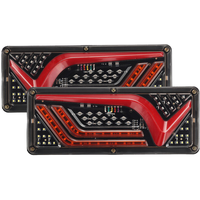 foto del prodotto paio di fanali posteriori 67 led stop freno dinamico indicatore funzione rimorchio per camion zebraa