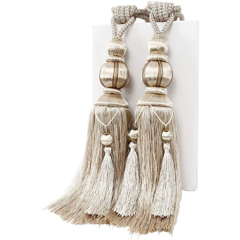 foto del prodotto paio di fermatende a forma di lanterna creativa, con squisiti nastri per tende dal fascino orientale, decorazione per la casa con nappa per