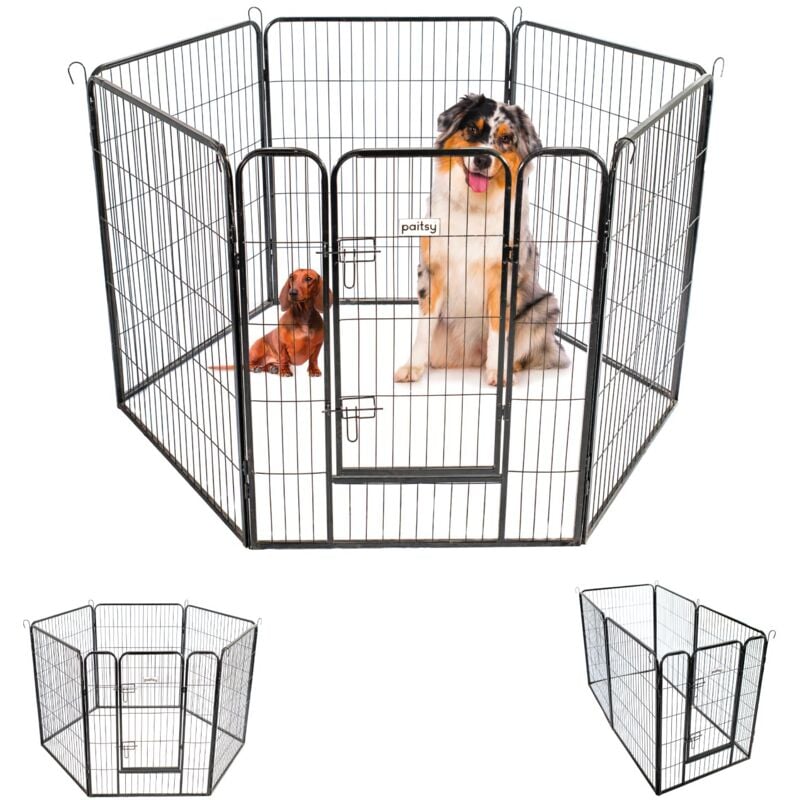 foto del prodotto paitsy recinto per cani, cuccioli e conigli gardeo80x100x6, 6 pannelli 80x100cm, 1,28m2, modulabile, per interni ed esterni, pieghevole, garanzia 5