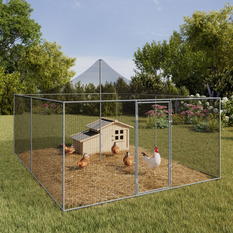 foto del prodotto pajarera de 12m con techo de malla de 3x4m para animales de traspatio