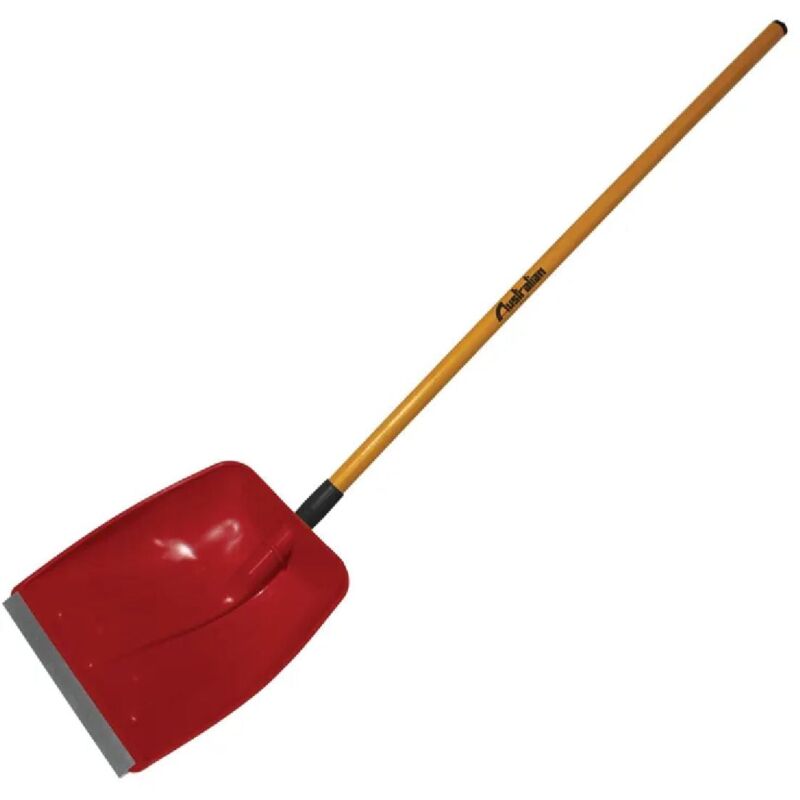 foto del prodotto pala a cucchiaio multiuso in polipropilene e profilo in alluminio con manico -manico in legno - 160 cm