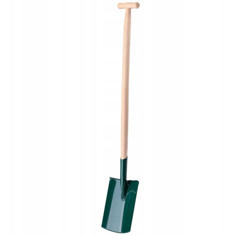 foto del prodotto pala a vanga dritta da giardino in metallo con manico in legno resistente 117 cm - kadax
