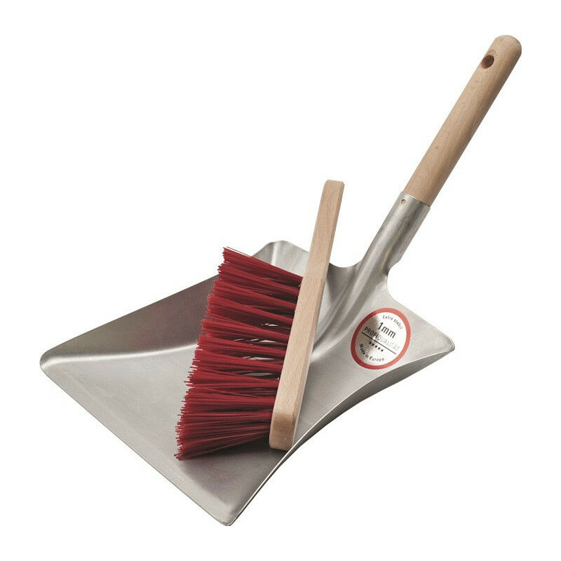 foto del prodotto pala antipolvere con pala in metallo vita in legno e pennello a mano bl.l230xw240mm