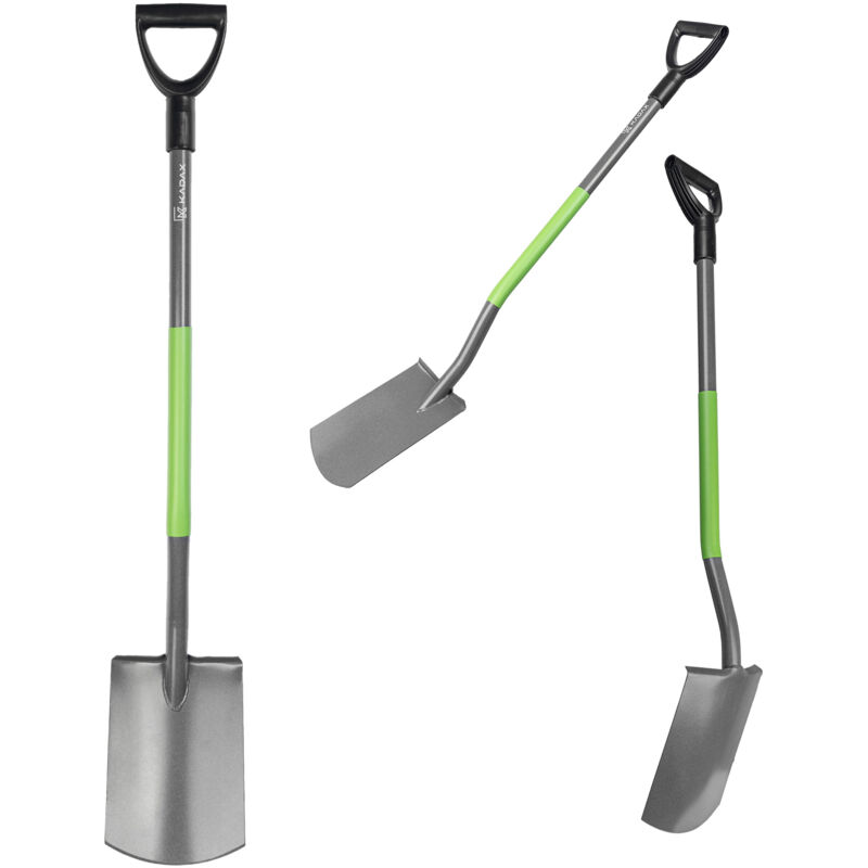 foto del prodotto pala dritta vanga da giardino in metallo solida ed ergonomica da 120 cm - kadax