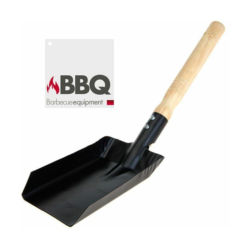 foto del prodotto pala in metallo per barbecue a carbonella colore nero 9,5x37,5cm bbq