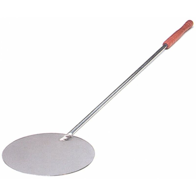 foto del prodotto pala per pizza tonda in acciaio inox 24 cm con manico 140 cm