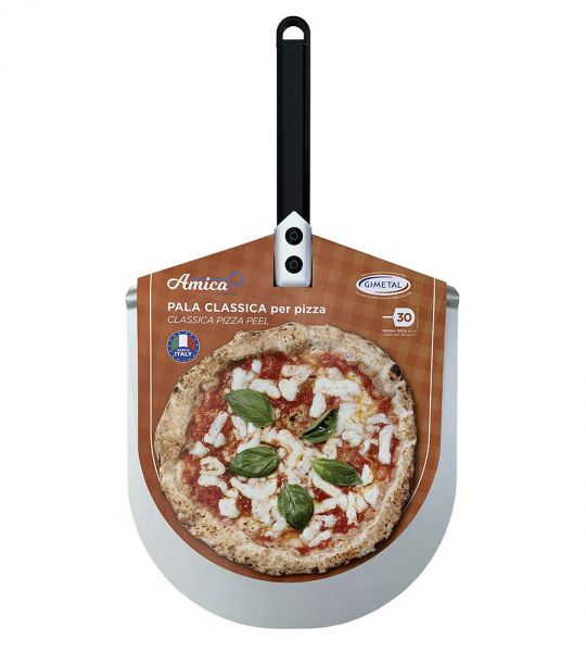 foto del prodotto pala pizza casa alluminio anodizzato cm 30 manico nero cm 25 made in italy qualit professionale