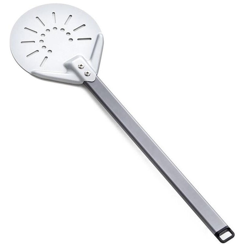 foto del prodotto pala pizza forata in alluminio tonda 18 x l. 61 cm silver ompagrill 01861