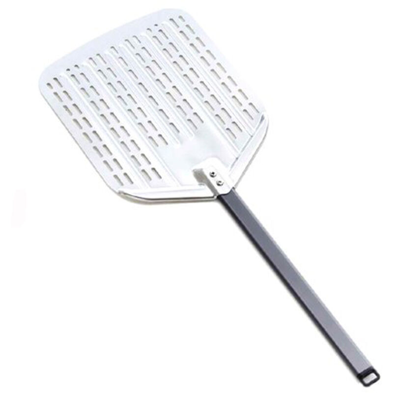 foto del prodotto pala pizza in alluminio forata quadrata 30 x 80 cm silver ompagrill 03080