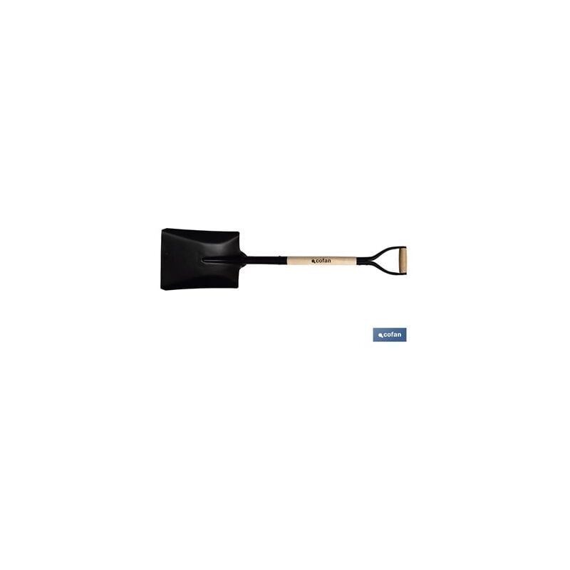 foto del prodotto pala quadrata 340 mm manico in legno chiuso