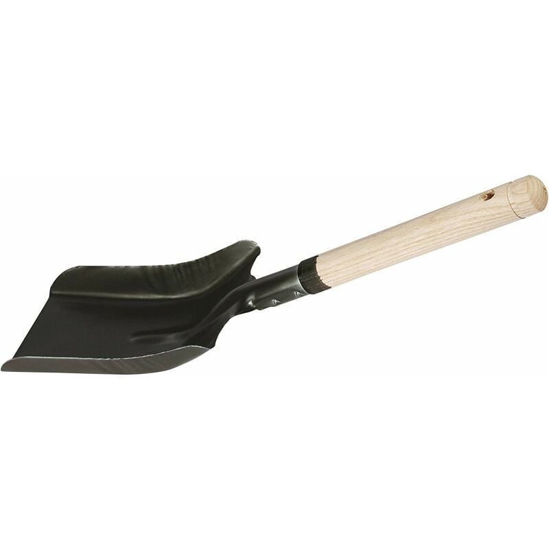 foto del prodotto pala stretta del kerbl per carbone, vernice nera, manico in legno, 38 x 11 x 3 cm