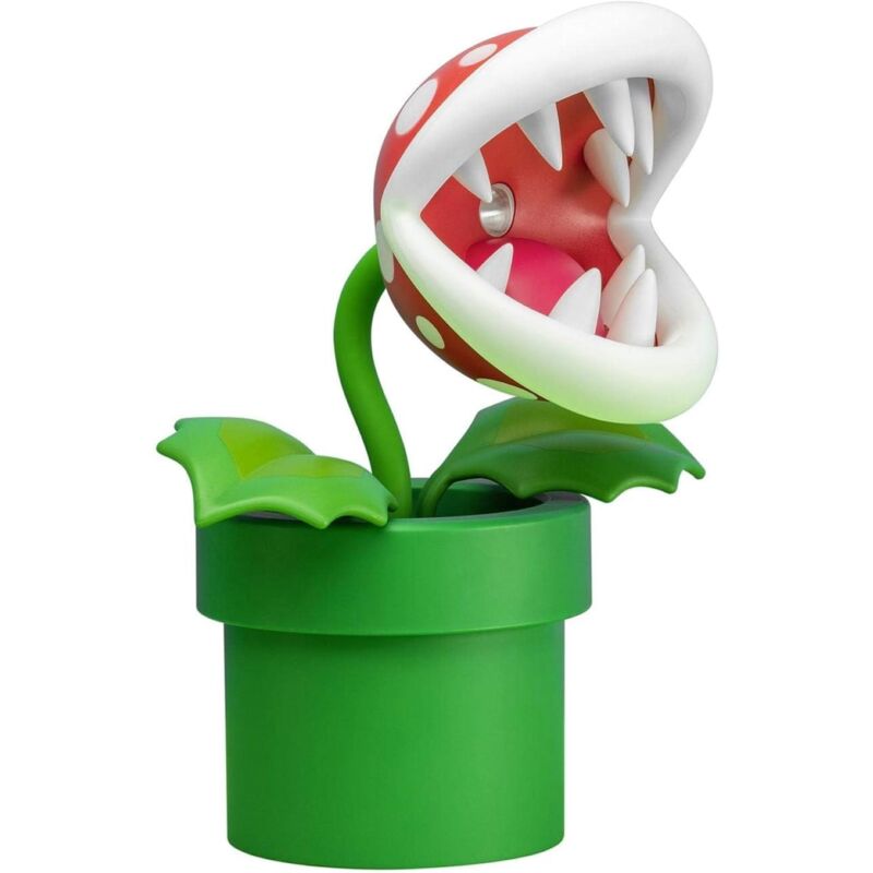 foto del prodotto paladone super mario lampada piranha plant lampada da scrivania con testa movibile, led, usb, 33cm