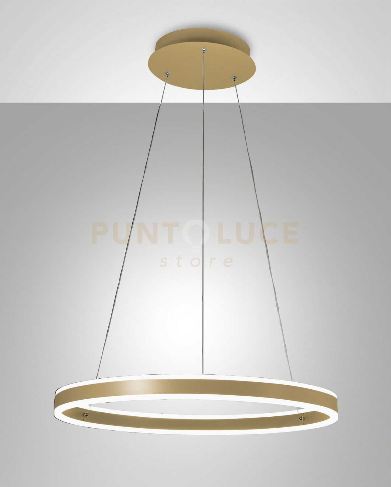 foto del prodotto palau lampadario a sospensione oro opaco d. 60cm a led 3000k - 60w - 6540 lm dimmerabile