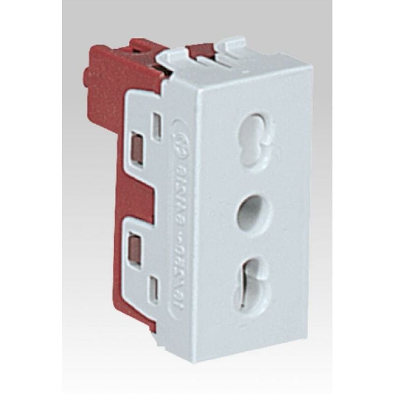 foto del prodotto palazzoli fr. presa modulare 2p t 10 16a 250v bivalente standard italiano pt60 1 modulo 641216