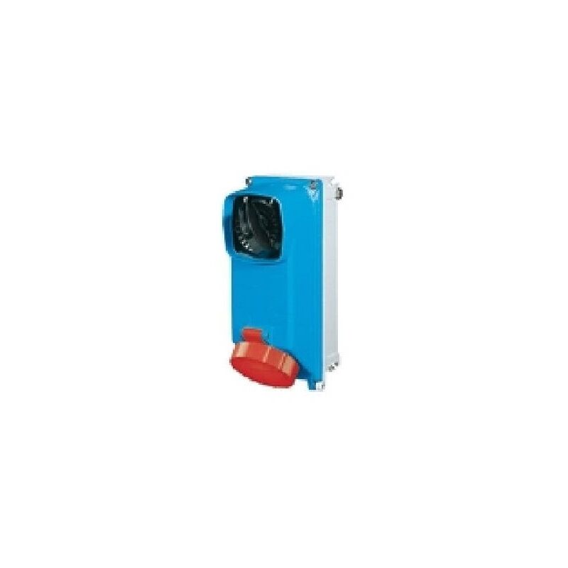 foto del prodotto palazzoli presa fissa interbloccata in alluminio con base portafusibili 3p t 32a f1 380 415v 50 60hz 6h fusibili diii ip67