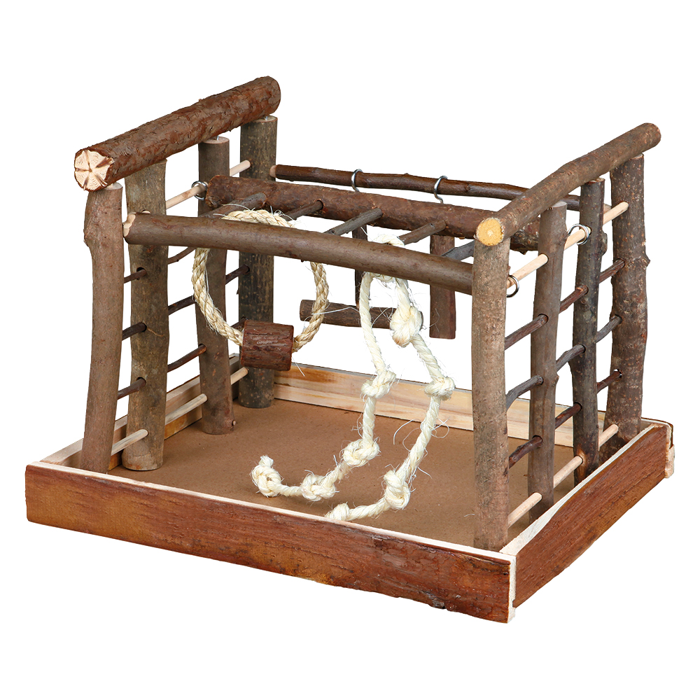 foto del prodotto palestra gioco trixie in legno natural living cocorite l35 x p29 x h25 cm