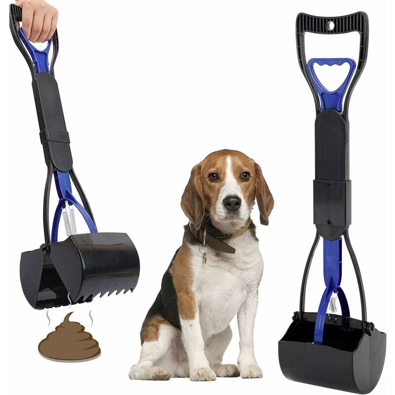 foto del prodotto paletta per escrementi di animali domestici, paletta per escrementi, manico lungo da 24 pollici, pinze seghettate resistenti, clip per la pulizia