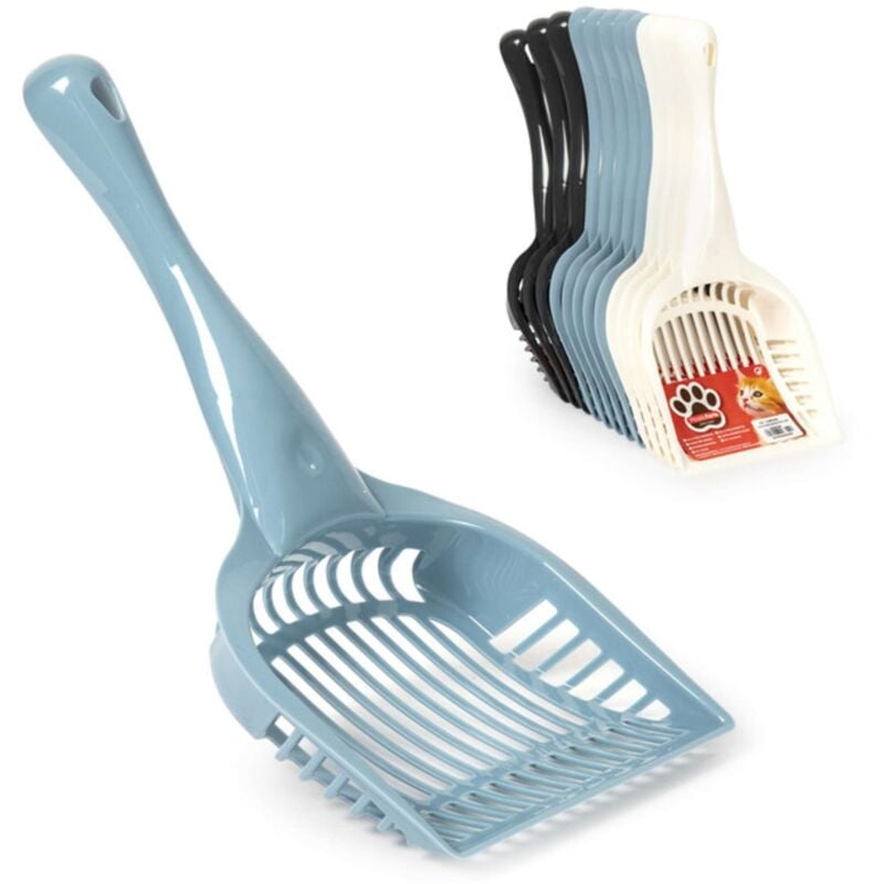 foto del prodotto paletta per lettiera bianco azzurro antracite 12 pezzi