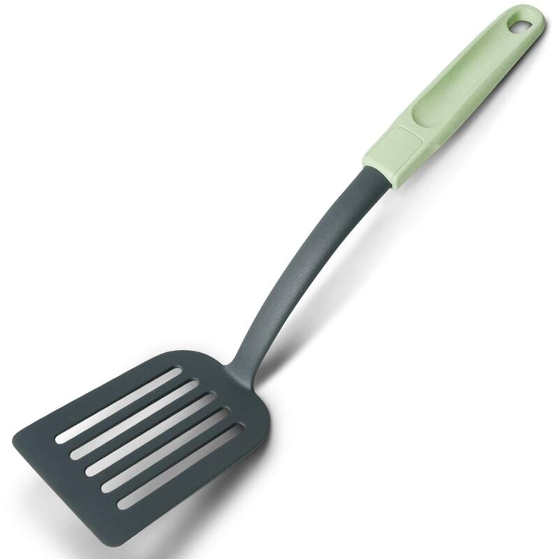 foto del prodotto palette per fritti in plastica ecologica, linea ecolution forata, verde menta, 32 cm fackelmann