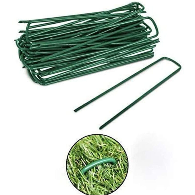 foto del prodotto paletti da giardino, paletti da giardino per pacciame, rete metallica e traliccio, 25 chiodi per prato 150 mm 