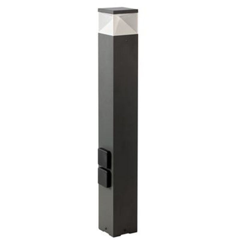 foto del prodotto paletto alto moderno diamond con prese alluminio grafite 12w led 3000k