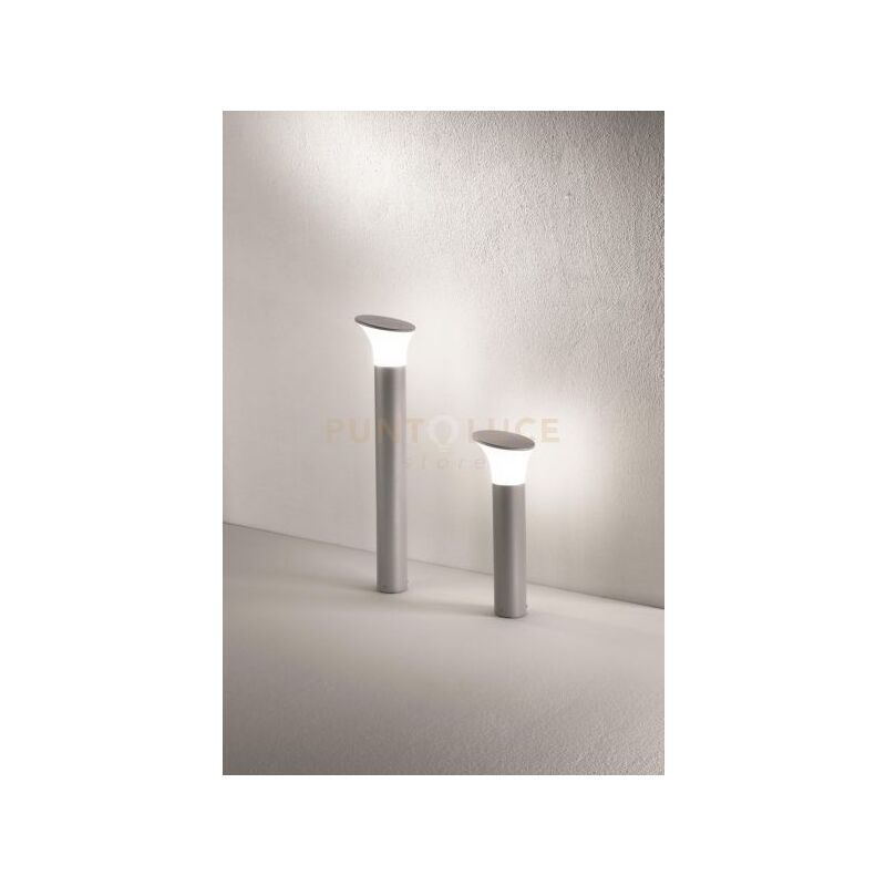 foto del prodotto paletto ares h.80cm silver 1 luce attcco e27 d.17,5cm