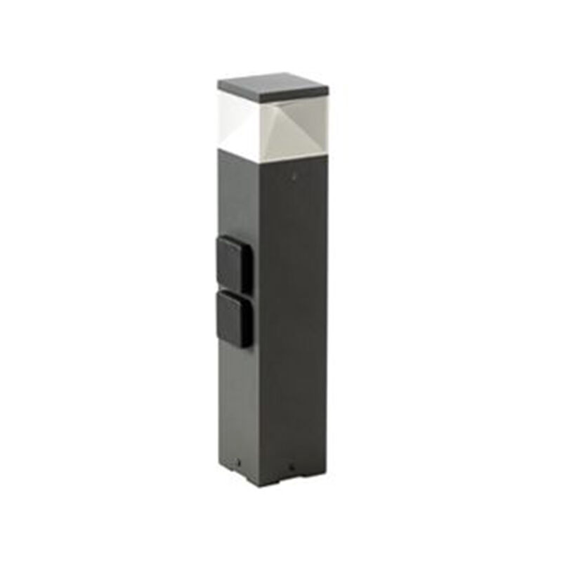 foto del prodotto paletto basso moderno diamond con prese alluminio grafite 12w led 3000k