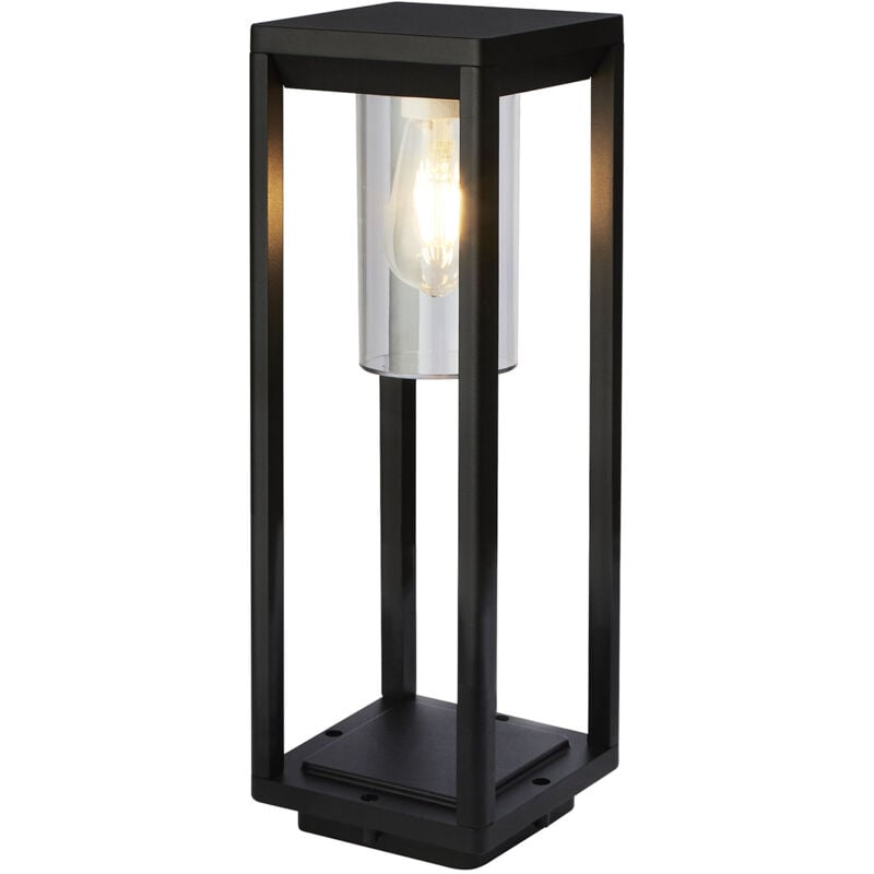 foto del prodotto paletto da esterno contemporaneo atlanta alluminio nero policarbonato luce e27