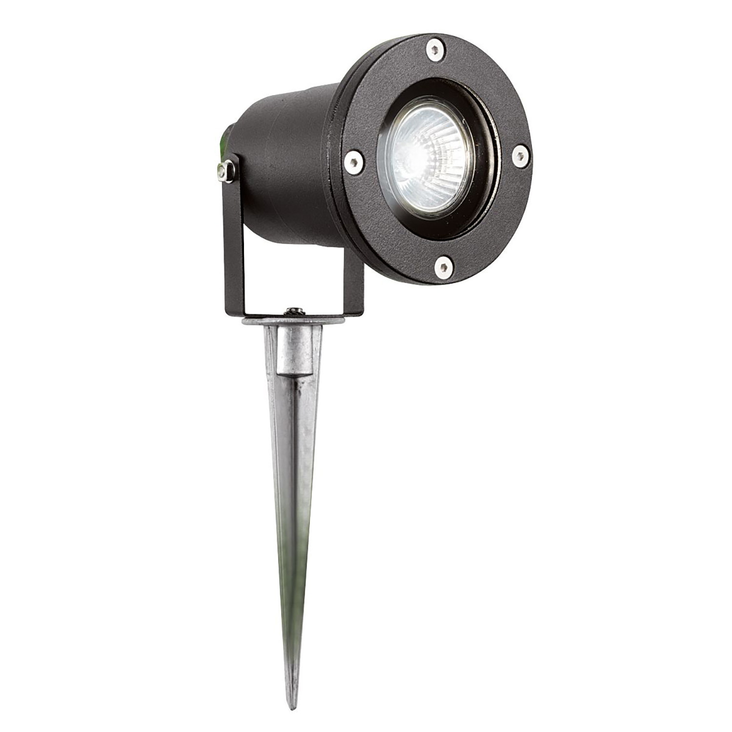 foto del prodotto paletto da esterno moderno spikey alluminio nero vetro 1 luce gu10